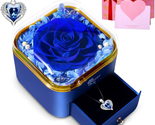Mother&#39;s Day Gifts for Mom Her Wife, Preserved Red Real Rose with Neckla... - £41.66 GBP