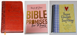 3 Lot Jesus Calling Leather Bound, Bible Promises For Moms, Prayer Changes Every - £9.57 GBP