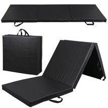 High Density Pu Leather Gym Mat Fitness Exercise Workout Tri-Fold Tumbling Arts - £56.52 GBP