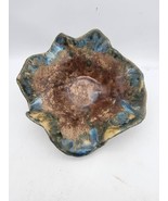 Garden Park  Pottery Trinket Dish Decorative Ornate Special Needs Made - $37.95