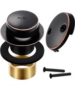 Oil Rubbed Bronze Bathtub Drain Tip-Toe Tub Trim Set with Two-Hole Overf... - €28,95 EUR
