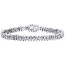 7.25&quot; Round Cut D/VVS1 Diamond Tennis Bracelet 14k Rose Gold Over 7 Ct Ladies - £156.92 GBP