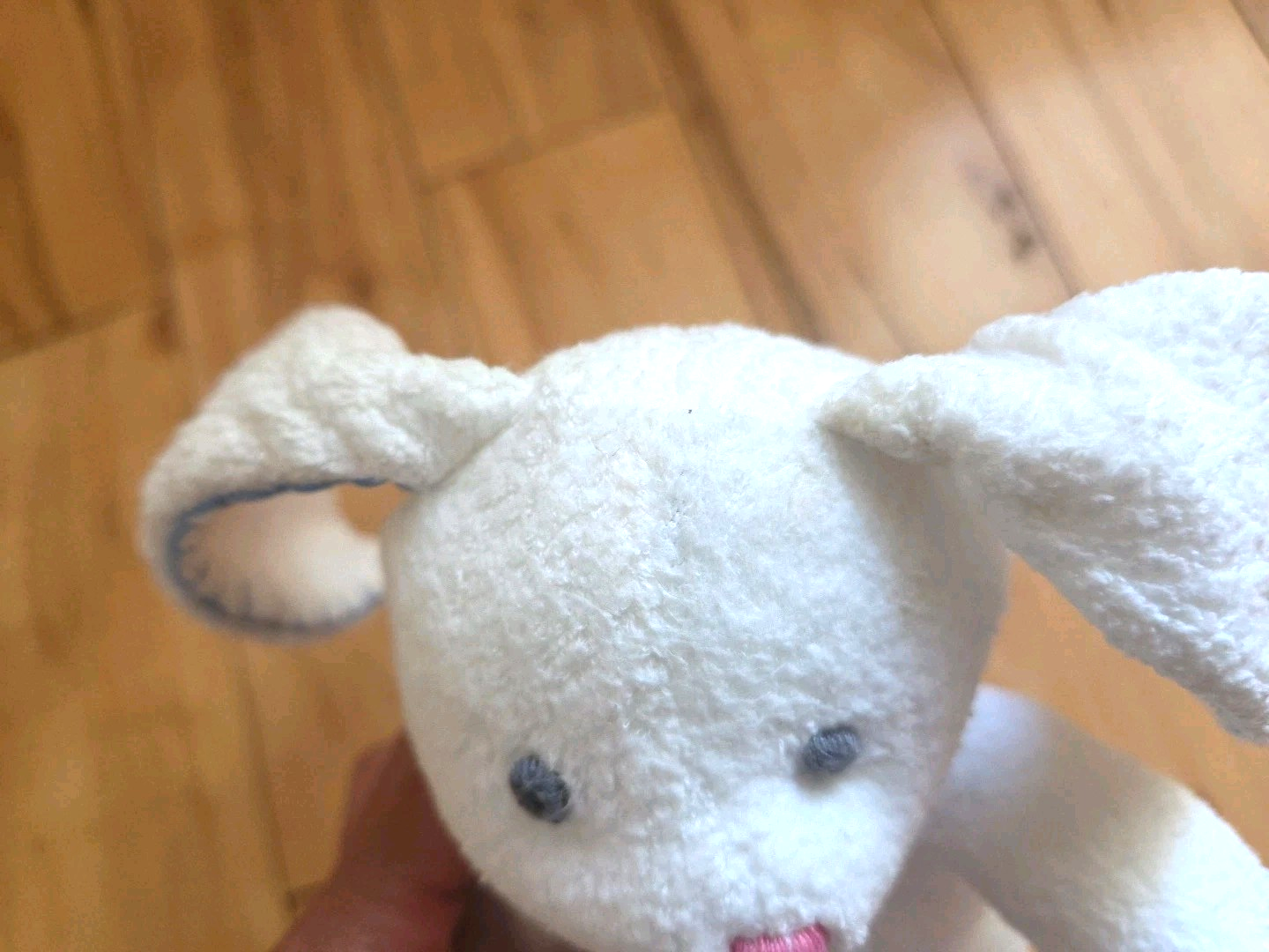 Baby Gap Hopper Blue Ear Stitched Plush Bunny Rabbit Pink Nose Gray Eyes 2003 Item image 3