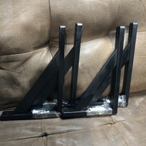 4 Pack 11.5”x7.5” Wooden Black  Shelve Brackets With Hardware NEW!!! - $14.84
