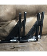 4 Pack 11.5”x7.5” Wooden Black  Shelve Brackets With Hardware NEW!!! - €12,92 EUR