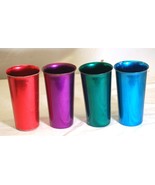 Flamingo Nasco Aluminum Tumblers Drinking Cups Italy Set of 4 - $24.74