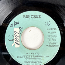 England Dan &amp; John Ford Coley – In It For Love 7" Record 1979 Big Tree P... - $4.74