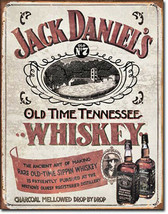 Jack Daniel's Old Time Tennessee Sippin' Whiskey Alcohol Metal Sign - £15.71 GBP