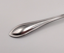 Set of 2 Serving Spoons Solid &amp; Pierced Hampton Silversmiths Pointed Beaded - £11.14 GBP