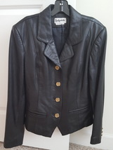 Women&#39;s Bagatelle Black Leather Coat Jacket - £47.44 GBP
