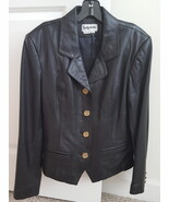 WOMEN&#39;S BAGATELLE BLACK LEATHER COAT JACKET - £47.17 GBP