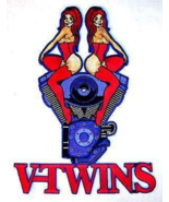 1 JUMBO V TWINS MOTORCYCLE JACKET BACK PATCH embroidered biker JBP8 girl... - $26.05 CAD