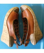 Crocs Women Shoe A Leigh Brown Wedge Heel Slingback Sandal Size 7 - $17.83