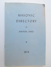 Masonic Directory of Dayton Ohio 1974 Vintage Paperback Blue Book - £15.98 GBP