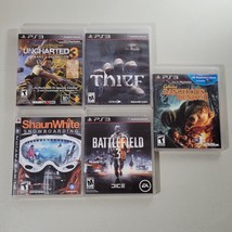 Lot of 5 Sony PlayStation 3 PS3 Games Uncharted 3, Thief, Shaun White &amp; More - £19.52 GBP
