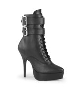 DEVIOUS INDULGE-1026 Women&#39;s 5&quot; Heel Platform Lace-Up Front Ankle Side Z... - $146.14 CAD