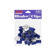 JAM Paper Colored Small Binder Clips 3/8&quot; Capacity Purple 25/Pack (334BCPU) - $18.99