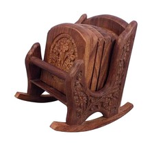 Handmade Wooden Tea Coaster Set of 6 Drink Table for Tea Cups Coffee Chair Shape - £24.66 GBP