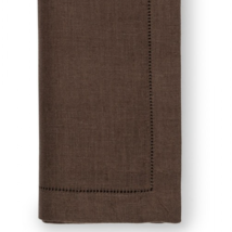 Sferra Festival Mocha Brown Linen Dinner Napkins Hemstitched 20x20&quot; SET/... - $54.35