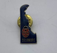 Vintage Delaware State Map Ladybug Gold Tone Lapel Pin Travel Bug  Enamel - $185.46 MXN