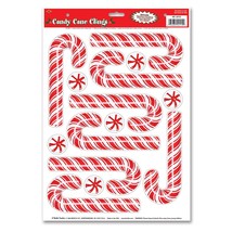 Beistle 22115 Candy Cane Clings, 12-Inch by 17-Inch Sheet - £3.14 GBP