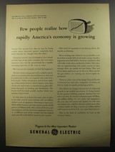 1954 General Electric Ad - Few people realize how America&#39;s economy is g... - $18.49