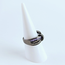 Bow Ring Amethyst and Diamond Color Zircon Sizes 5 6 7 & 8 Fashion Jewelry image 4