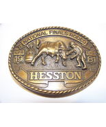 1981 NATIONAL FINALS RODEO BELT BUCKLE OKLAHOMA CITY HESSTON 7TH ANNUAL ... - $417.11 MXN