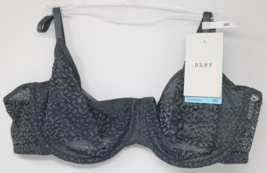 DKNY DK4019 Modern Lace Unlined Demi Bra 38C w/ Underwire Dark Gray NWT - £11.40 GBP