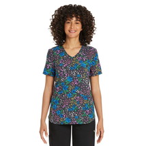 Scrubstar Women&#39;s Blooming Petals V-Neck Scrub Top Size S Color Pewter - $364.70 MXN