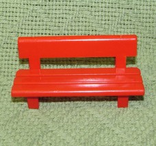 Vintage Playmobil Bus Park Bench 1981 Orange Geobra Toyplayground Furniture - £1.43 GBP