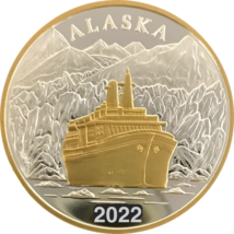 Alaska Mint 2022 Cruise Ship Medallion Gold &amp; Silver Medallion Proof 1 Oz - $148.99