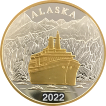 Alaska Mint 2022 Cruise Ship Medallion Gold &amp; Silver Medallion Proof 1 Oz - $2,789.32 MXN