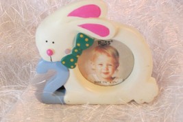 RUSS small picture frame w/rabbit &amp; &quot;2&quot; for 2 yr old &amp; metal oval basket... - £2.75 GBP