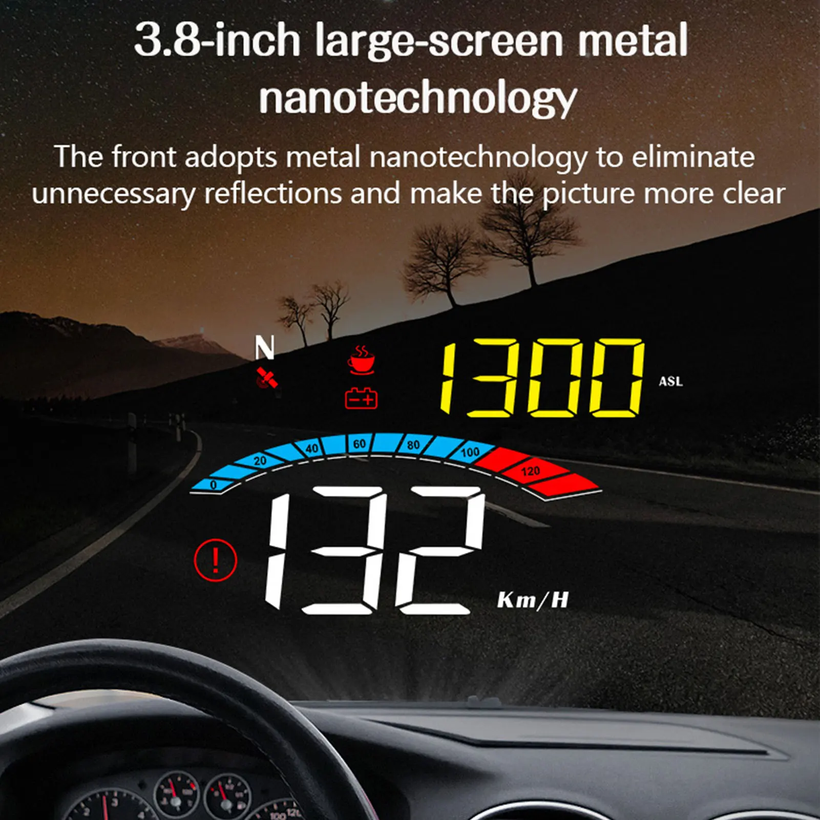 3.8-inch Large Screen M16 HUD Smart Car Head-up Display GPS And BDS Dual-mode - £28.73 GBP+