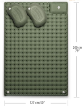 Double Sleeping Bag Pad for Camping Self Inflating 50&quot; X 79&quot; NEW - £66.48 GBP