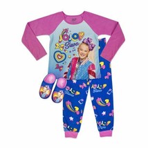 JoJo Siwa Girls 2 Pc Long Sleeve Long Pant Pajama Set with Slippers - Si... - $19.99