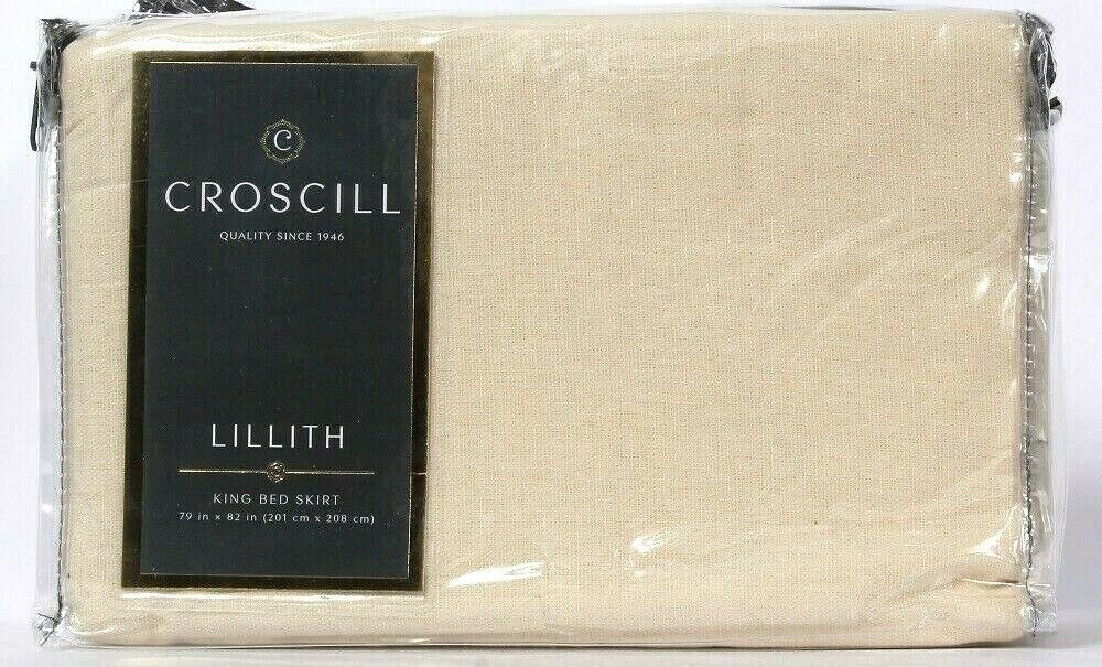 1 Count Croscill Lillith Ecru King Bed Skirt 79" X 82" 100% Polyester   - $35.99