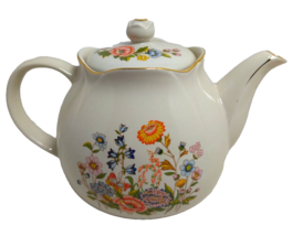 Vintage Robinson Design Group Porcelain Teapot Flower Garde Handpainted With Lid - £21.16 GBP