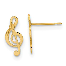 14k Madi K Polished Musical Note Post Earrings GK594 - £72.76 GBP