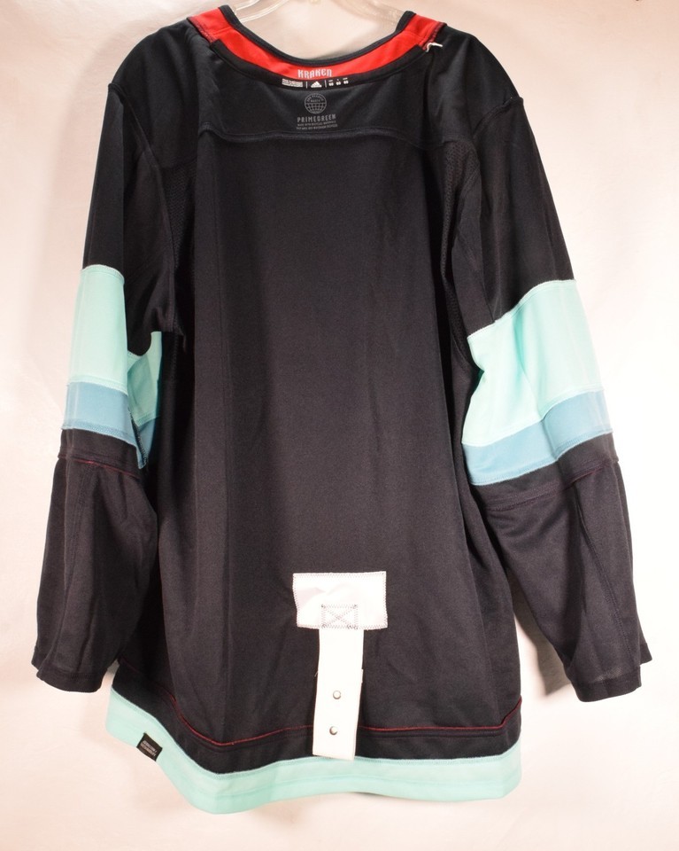 Adidas Mens NHL Seattle Kraken Home Jersey Black Blue 60 Item image 3