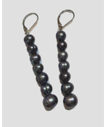 Sterling Silver Blue Overtone Tahition 7 Strand Pearl Dangle Earrings - €12,16 EUR