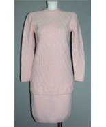 VTG 2-Pc Point of View Pale Pink Angora Blend Pearl Sweater Top Skirt Wm... - $102.56 CAD