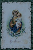 Josef, Vintage Collectible Religious Card, Pretty Paper Lace Edging - PRETTY - £3.11 GBP