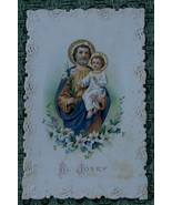 Josef, Vintage Collectible Religious Card, Pretty Paper Lace Edging - PR... - $5.41 CAD