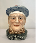 Antique Majolica Tobacco Jar Humidor Figural Scottish Highlander Tam O&#39; ... - €42,80 EUR