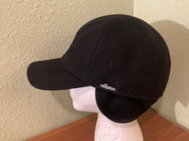 Wigens Hat Cap Mens Size 60 Black Wool Baseball Cap Ear Flaps Excellent ... - $47.10