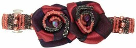 Caravan Automatic Barrette Decorated In 2 Tone Wrapped Rose&amp;Multiple Beads - £14.67 GBP
