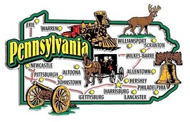 Pennsylvania Jumbo State Map Fridge Magnet - $7.99