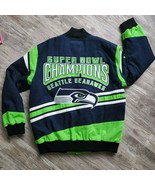 NFL Seattle Seahawks Football Super Bowl Champions Bomber Varsity Jacket XL - $126.61